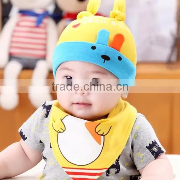 2pcs/lot double ears lovely rabbit newborn baby hat caps