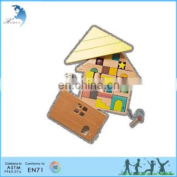 Make design small toy puzzle education montessori wooden house