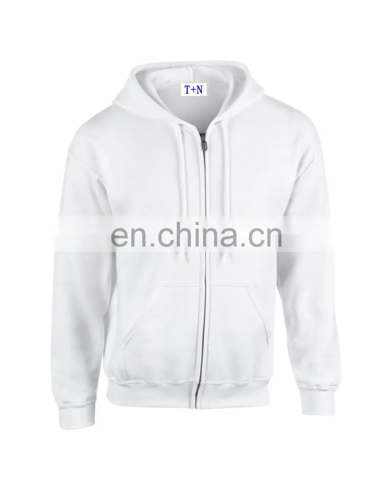 Zip up wholesale plain black high quality men hoodies