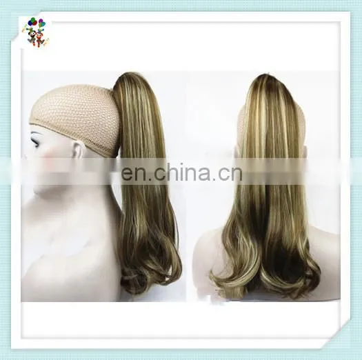 Womens Long Wave Mixed Colors Drawstring Hair Ponytails HPC-0158