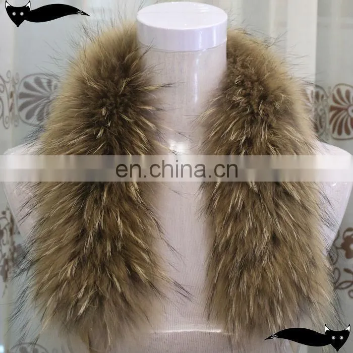 Hot sale natural 65cm raccoon fur down jacket fur hood