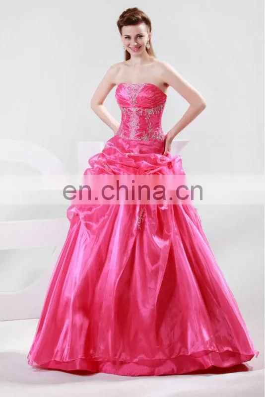 2015 Rose Red elegant long Wedding Dresses CL4482