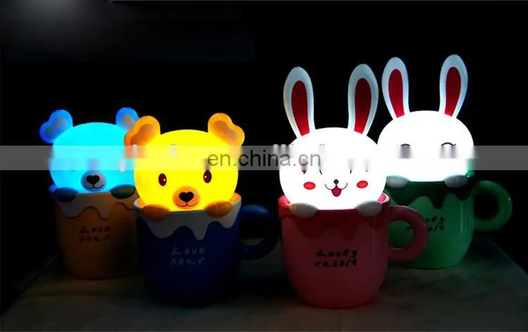 Hot sale USB rechargeable Cup Cartoon Table Lamp usb charger table lamp children table lamps