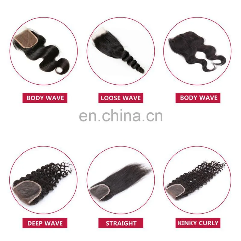 Fast shipping raw brazilian hair loose wave brazilian hair closure