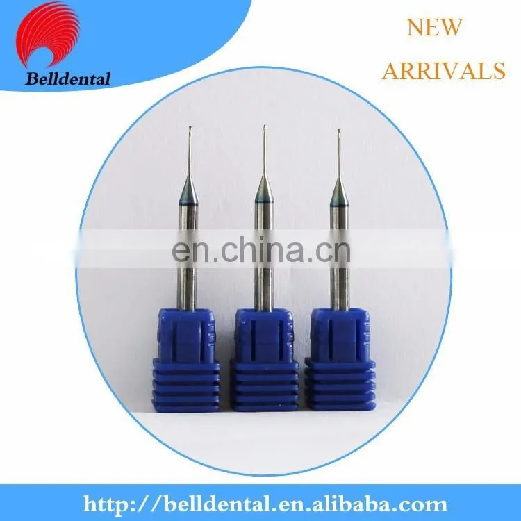 New Arrivals CAD CAM System DLC Coating Dental 0.6 1.0 2.0 Zirconia Milling tools s for roland milling machine