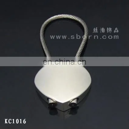 Cute cat shape stainless steel wire rope key chain for souvenir gifts