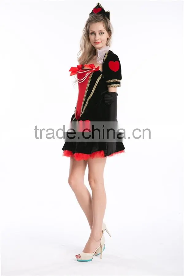 2016 walson instyles new designed front lace up mini short skirts Alice in wonderland costume