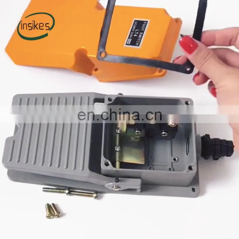 Thick aluminum shell machine pedal switch LT4 self-resetting pedal foot switch silver contact