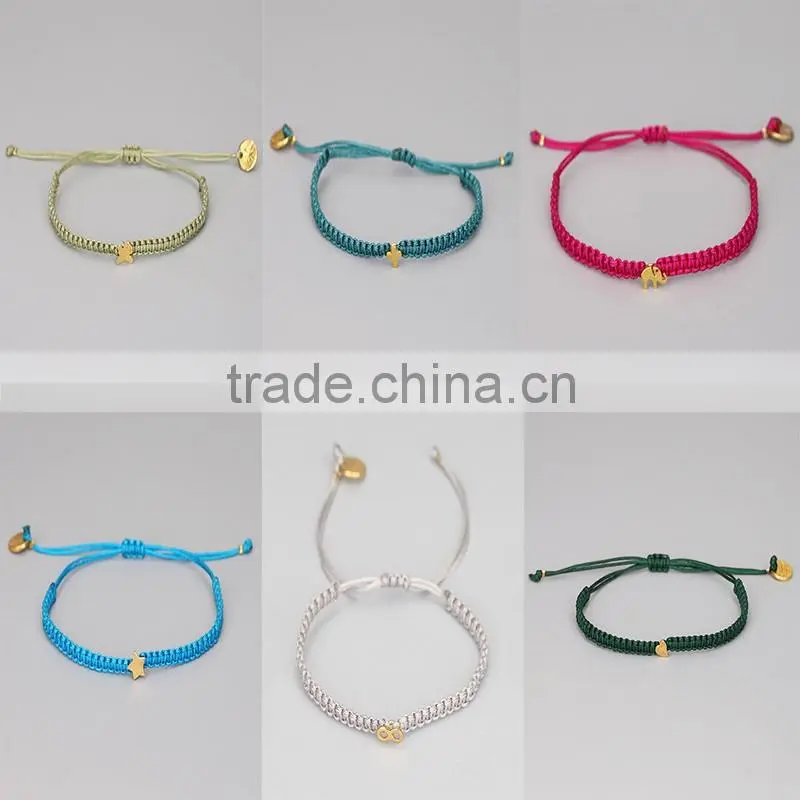 simple elephant charm rope bracelet, elephant charm friendship bracelet