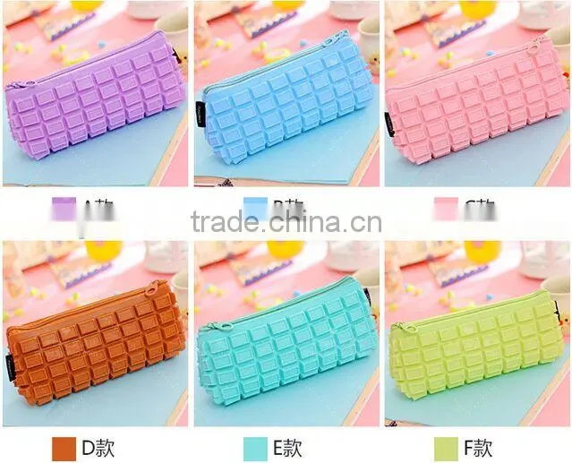 Chocolate shape Custom pencil bag fancy zipper lock pencil bag