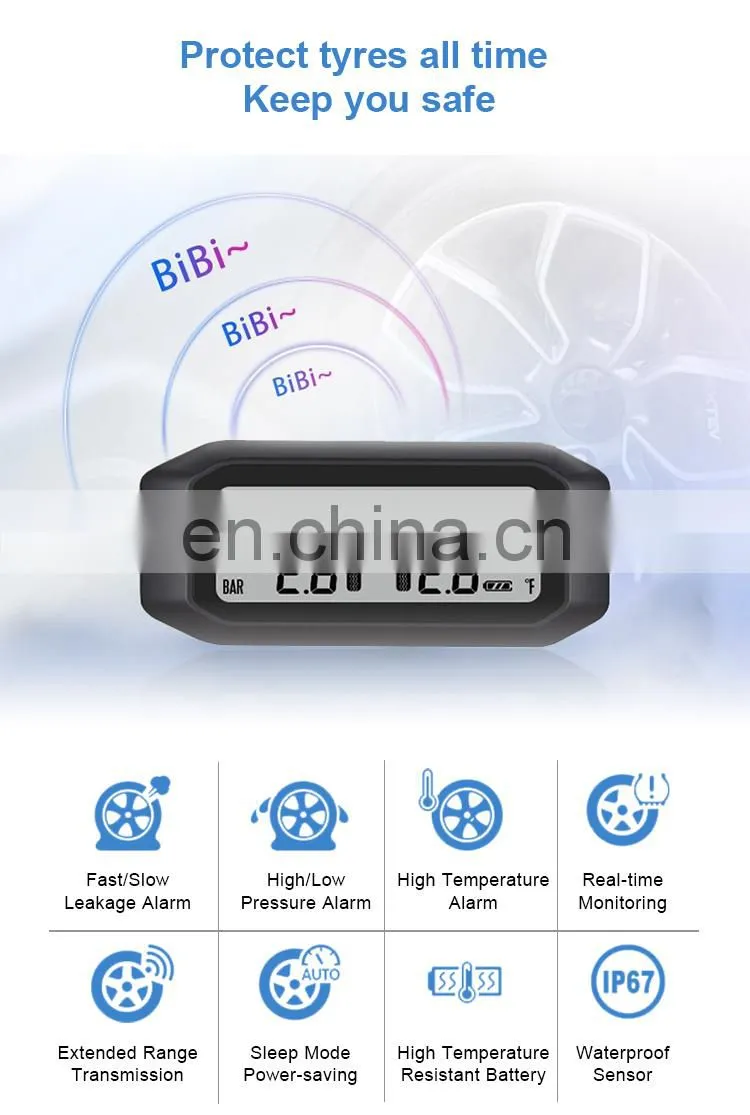 Promata Wireless solar-powered TPMS with 6 external sensor