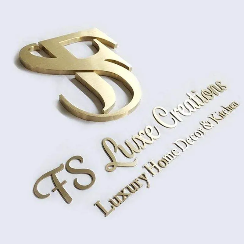 Custom Wall Metal Logo Signage 3D Stainless Steel Letter Sign