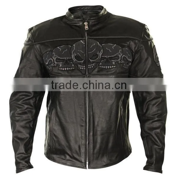 skull embroidered leather motorcycle jackets pakistan