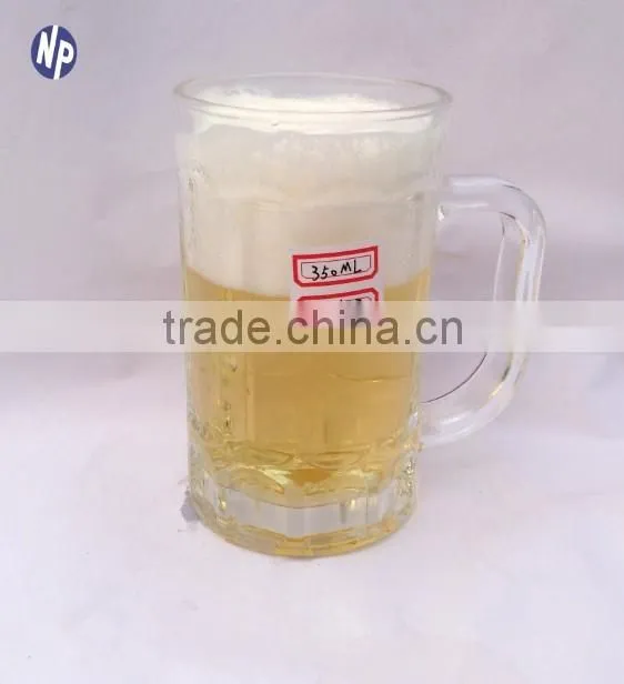 hot sale clear glass beer mug with handle