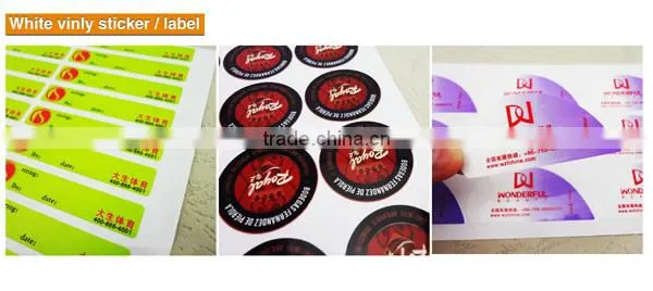 High quality waterproof vinyl sticker , adhesive sticker manufacturer, customized vinyl sticker