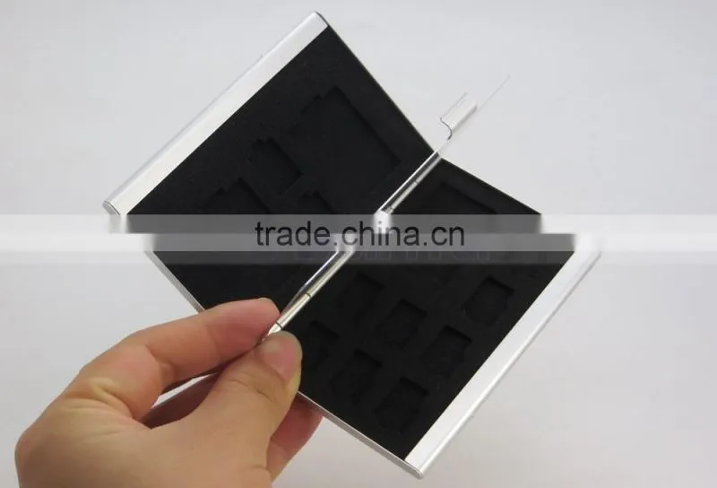 Silver Aluminum Memory Card Case COVER for MicroSD Card SD SDHC CARD 10TF+3SD Card Case