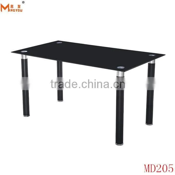 modern dining room black glass dining table