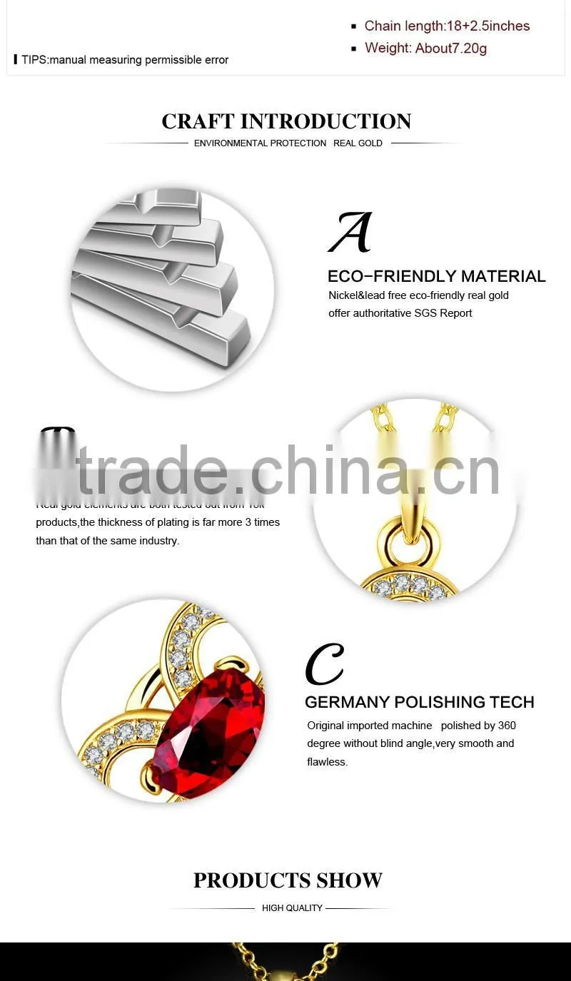 high quality zirconia necklace chains fashion pendant necklace