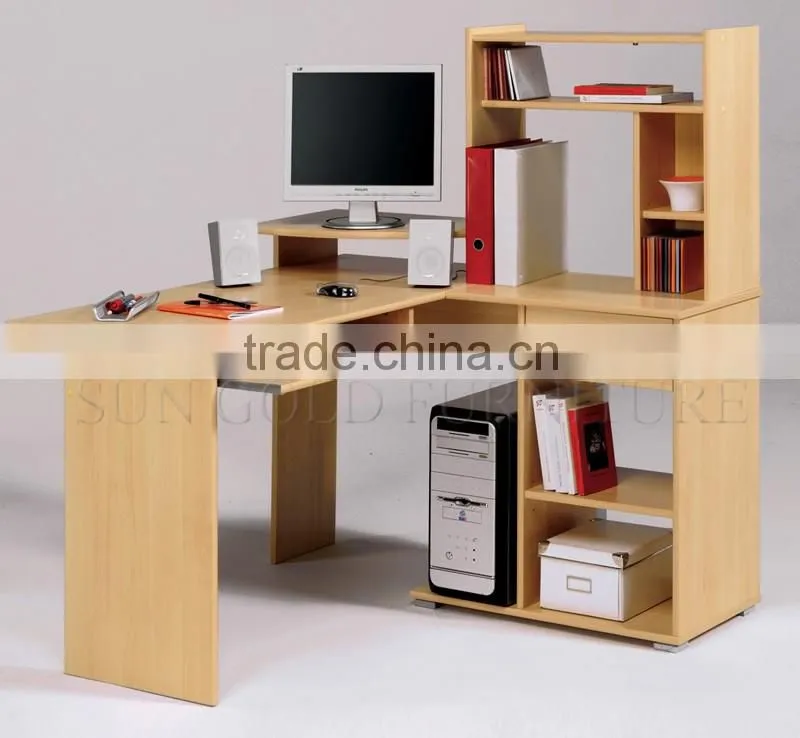 Modern furniture design corner computer desk with drawer locker (SZ-ODB352)