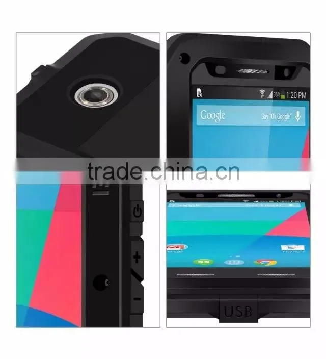 Original Love Mei Waterproof Shockproof Metal Powerful Gorilla Glass Hybrid Phone Cover Bag Case For Motorola Nexus 6 TB-0147