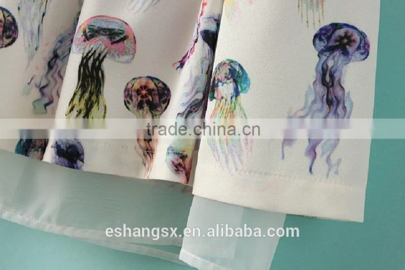 Ladies chiffon printed new model dress