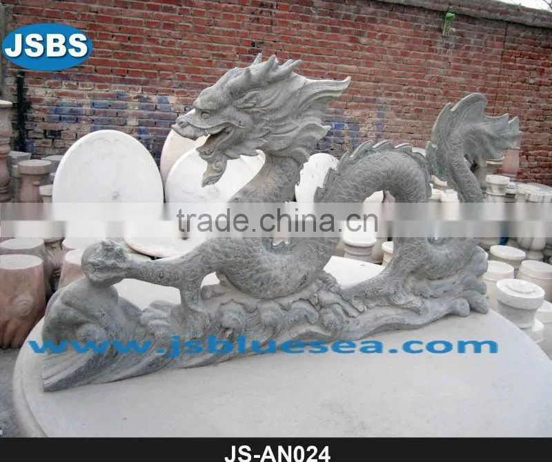 Carved marble crocodile statue