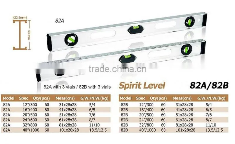 Hot Sale Spirit Level Ruler Magnetic Spirit Level Aluminium Spirit Level Vial