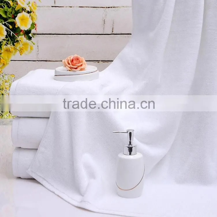 White Hotel Towel/Factory Price Cotton Beach Bath Towel