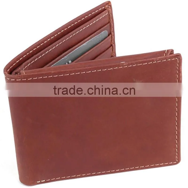 2015 hot new high quality genuine leather rfid wallet with RFID blocking card slots