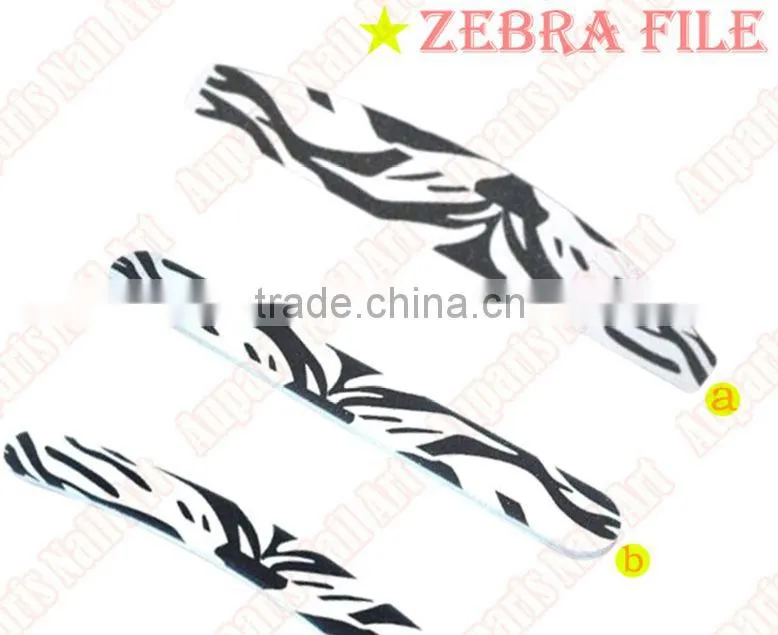 Factory priceProfessional High quality White Sanding Zebra custom printed nail file100/180,80/80