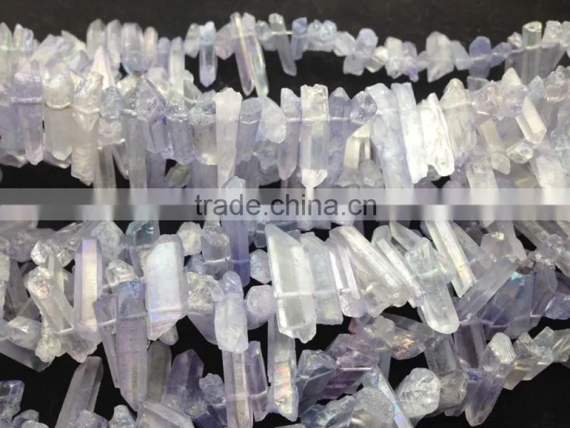 High quality natural citrine color quartz crystal point pendant beads AB quartz