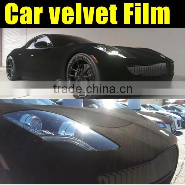 velvet car wrap 1.35*15m red color
