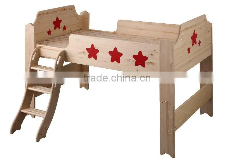 wooden children's bunk bed