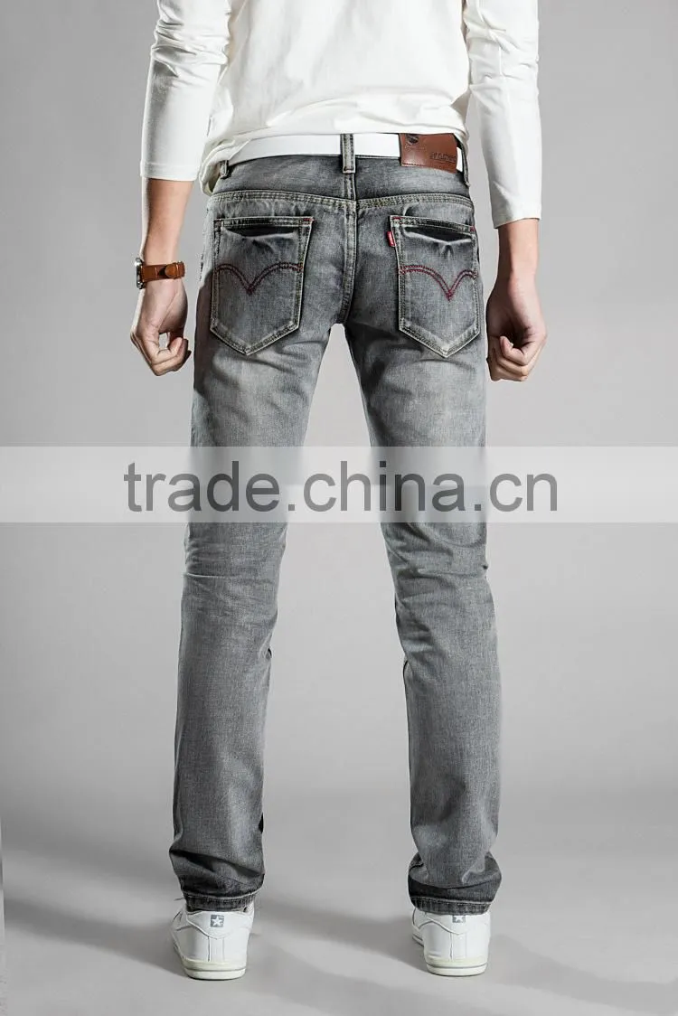 NEW casual GREY JEANS FOR MEN JEAN PANTS MENS DENIM WEAR MEN'S CLOTHING FASHIONS