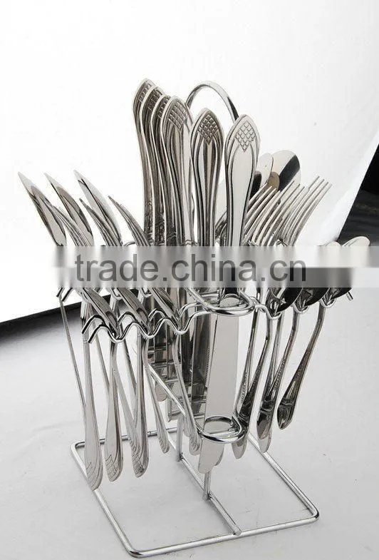 24pcs spoon sets of stainless steel shelf and color box pack