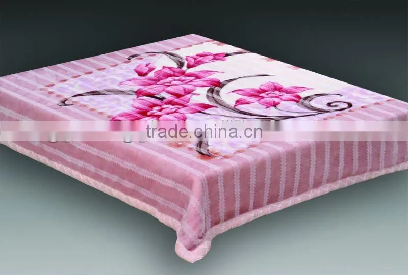 100% polyester raschel printed zig zag blanket