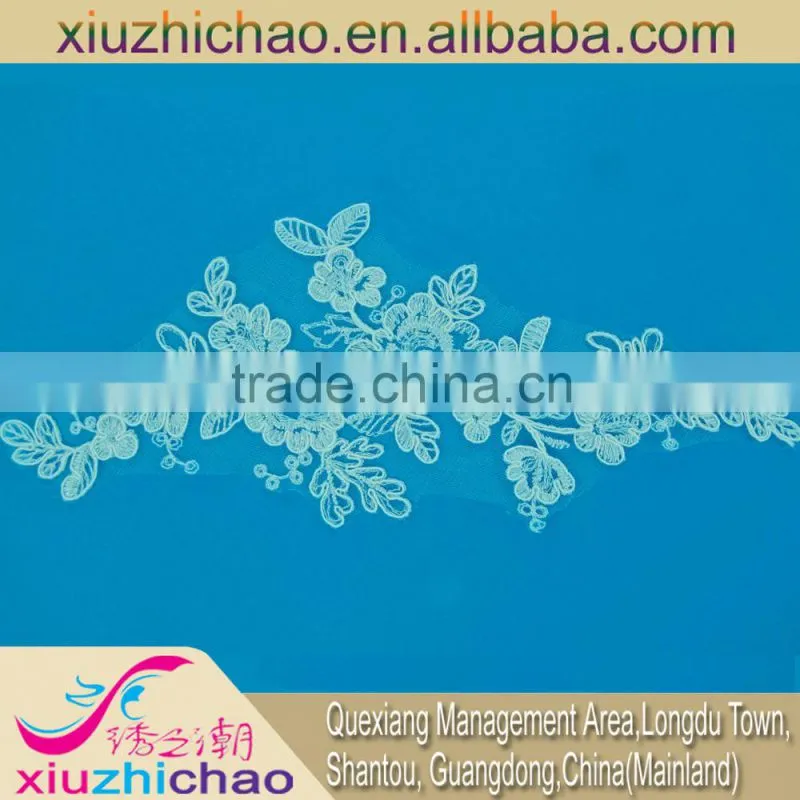 multiple color embroidery sequin fashionable lace material for sale