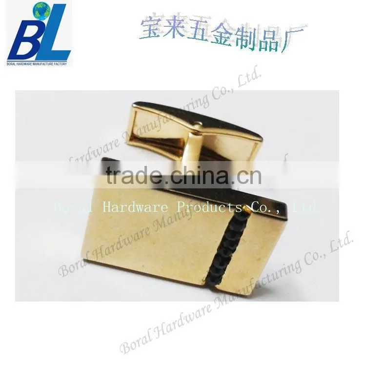Square shape sticker with epoxy zinc alloy silver cufflinks