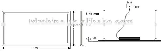 600x1200 46W led panel light