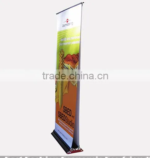 wide base double side roll up stand