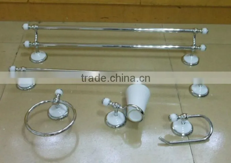 wallmounted white and chrome ceramic bathroom accessories set 5 pieces