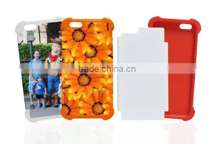 For iPhone 6 plus mobile phone cover 3D sublimation 2 in 1 cases blank sublimation
