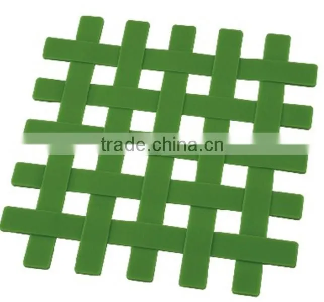 175x175x3.2mm weave shape Anti-dust silicone coaster trivet