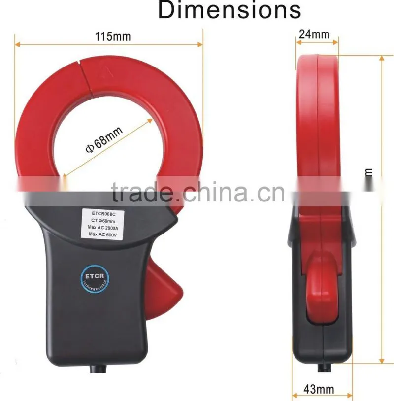 ETCR068AD Clamp AC/DC current sensor instrument measurement
