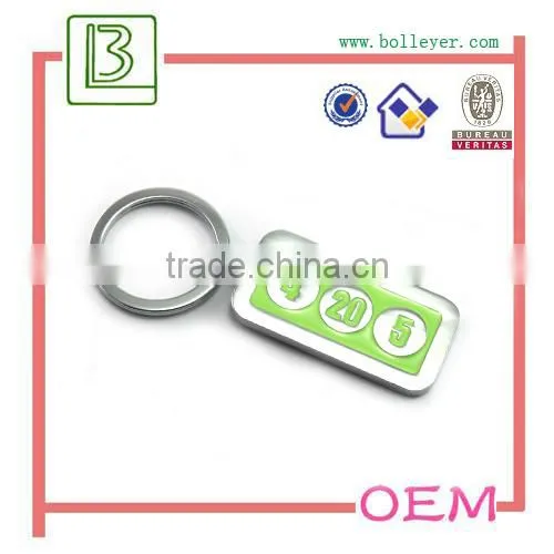custom embossed birthday number keychain