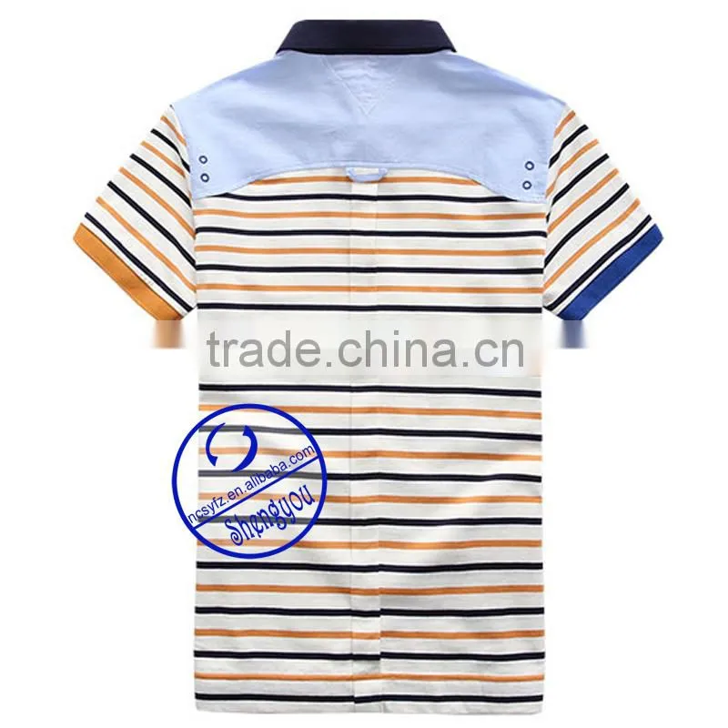 Fashion design cotton striped custom polo shirt for bulk wholesale
