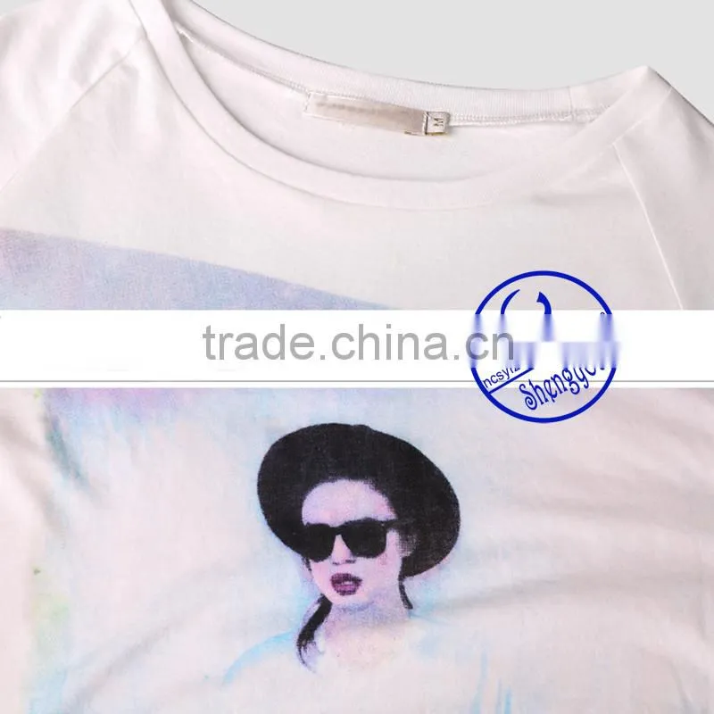 2015 China supplier custom fashion women printed t-shirt wholesale