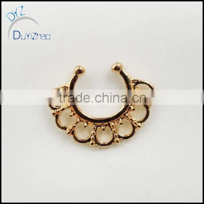 Fashion indian gold nose ring for septum
