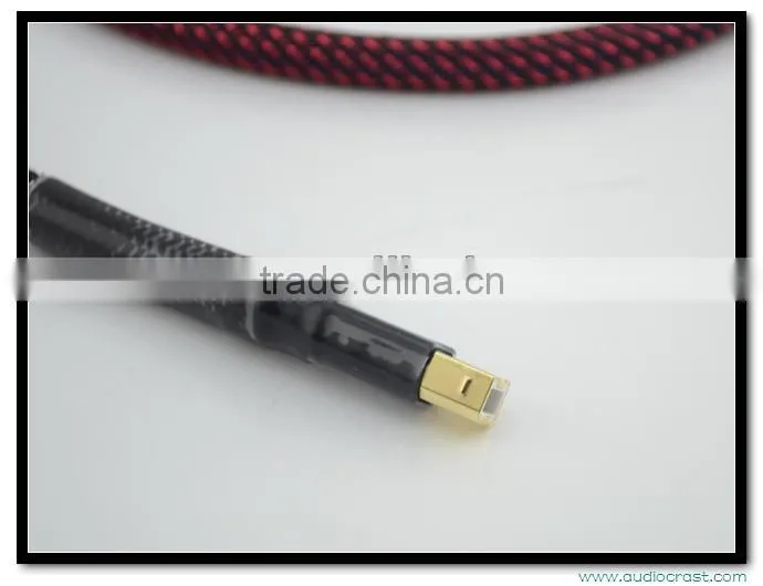 Hi End Audio Grade Silver Plated USB A to B USB cable with Gold Plated USB Plug