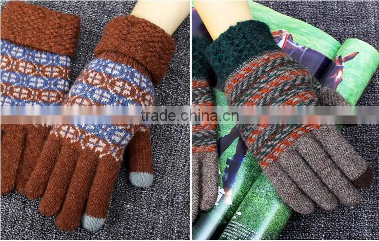 Hot Gift For Christmas 2015 Special Knitted Touch Screen Gloves For Men